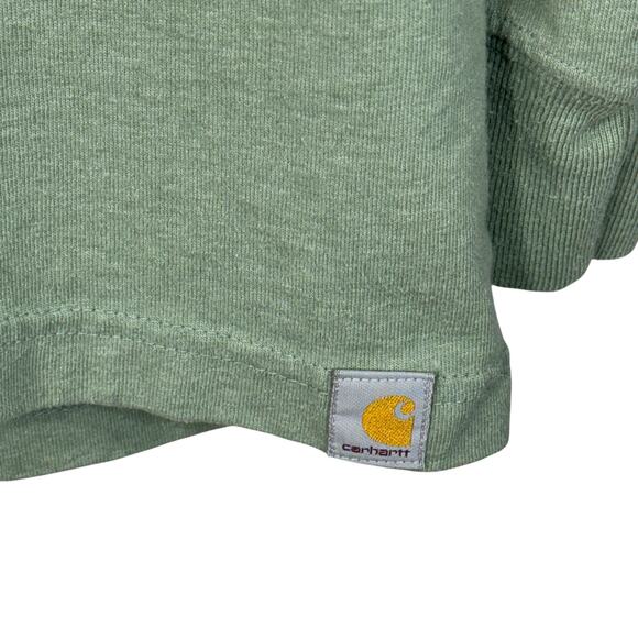 Carhartt Small Mens Loose Fit Shirt Cuffed Long Sleeve Crew Neck Shamrock Green - Picture 2 of 11